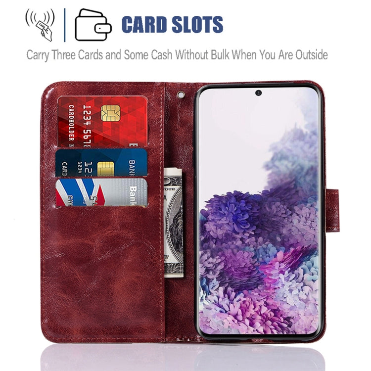 For Galaxy S20+ Retro Copper Button Crazy Horse Horizontal Flip PU Leather Case with Holder & Card Slots & Wallet & Lanyard