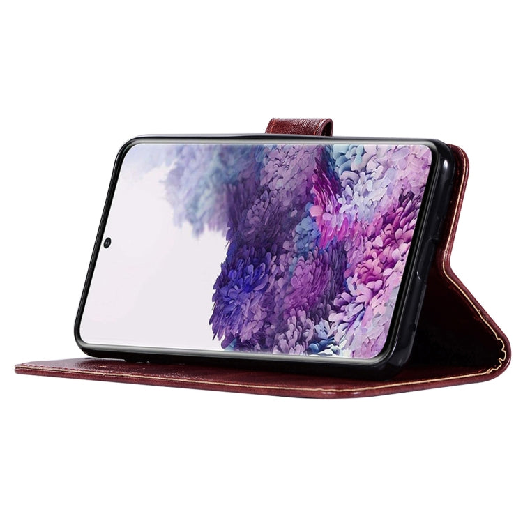 For Galaxy S20+ Retro Copper Button Crazy Horse Horizontal Flip PU Leather Case with Holder & Card Slots & Wallet & Lanyard