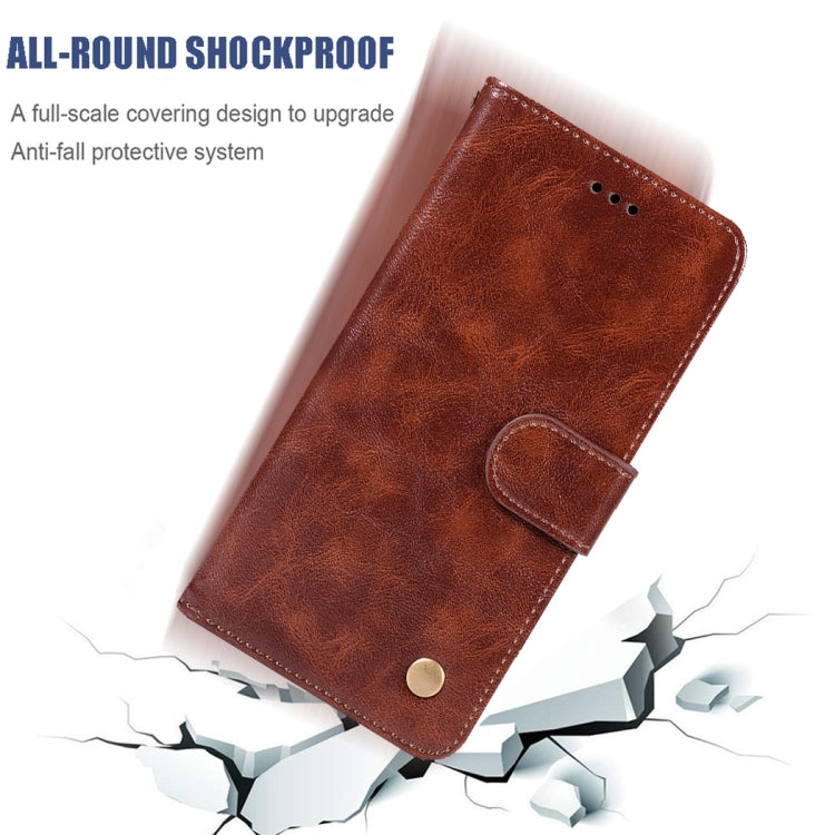For Galaxy S20 Retro Copper Button Crazy Horse Horizontal Flip PU Leather Case with Holder & Card Slots & Wallet & Lanyard