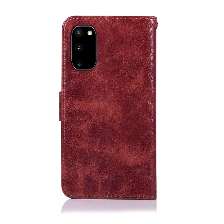 For Galaxy S20 Retro Copper Button Crazy Horse Horizontal Flip PU Leather Case with Holder & Card Slots & Wallet & Lanyard