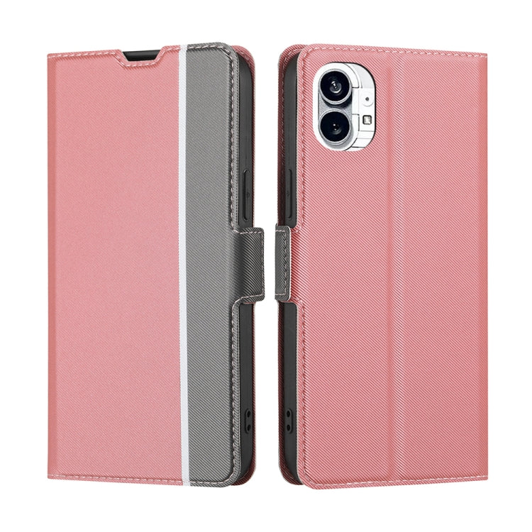 For Nothing Phone 1 Twill Texture Side Button Leather Phone Case