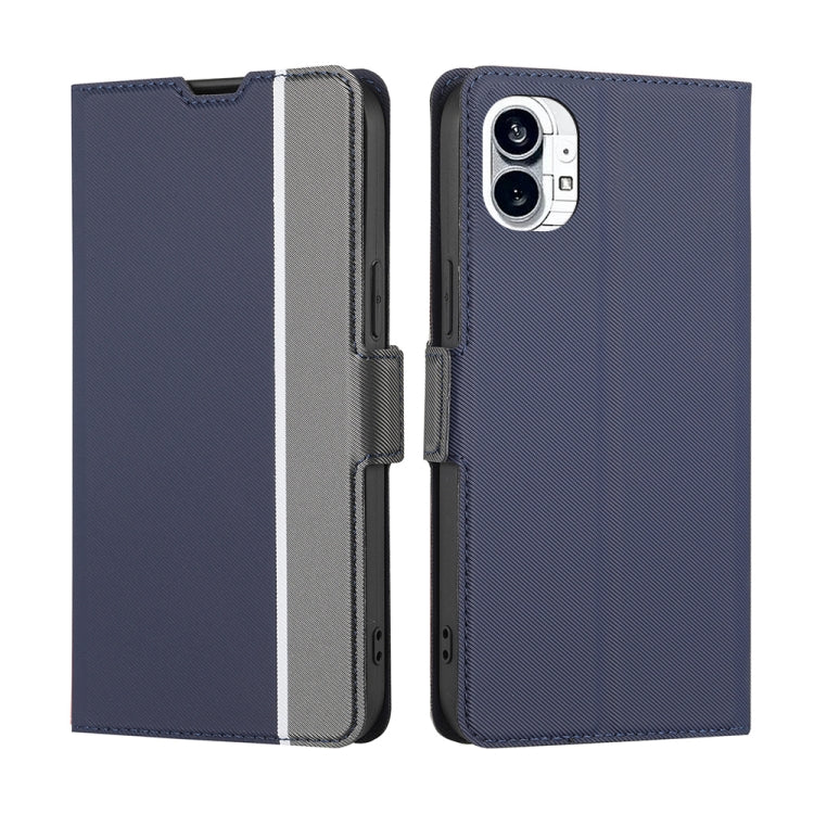 For Nothing Phone 1 Twill Texture Side Button Leather Phone Case