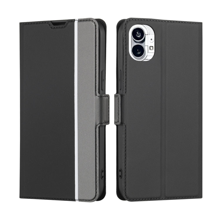 For Nothing Phone 1 Twill Texture Side Button Leather Phone Case