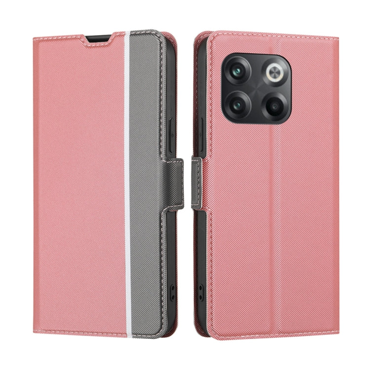 For OnePlus 10T Twill Texture Side Button Leather Phone Case
