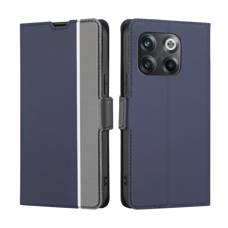 For OnePlus 10T Twill Texture Side Button Leather Phone Case