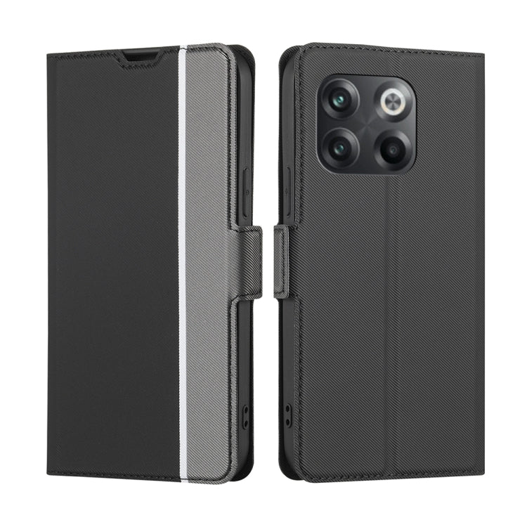 For OnePlus 10T Twill Texture Side Button Leather Phone Case