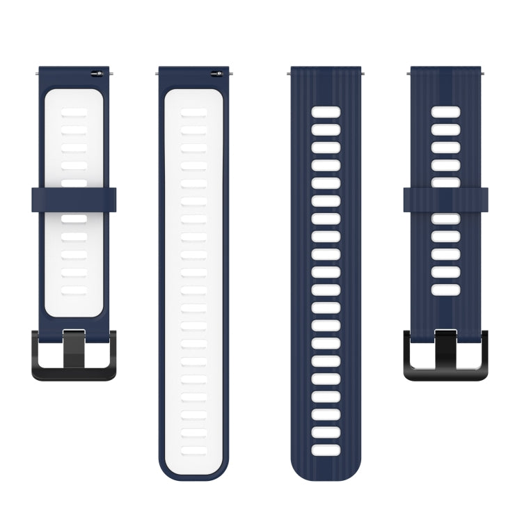 For Samsung Galaxy Watch 5 44mm 20mm Two-color Stripe Silicone Watch Band