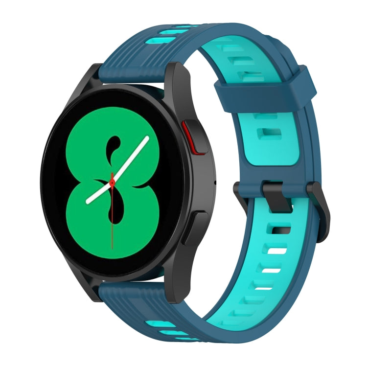 For Samsung Galaxy Watch 5 44mm 20mm Two-color Stripe Silicone Watch Band