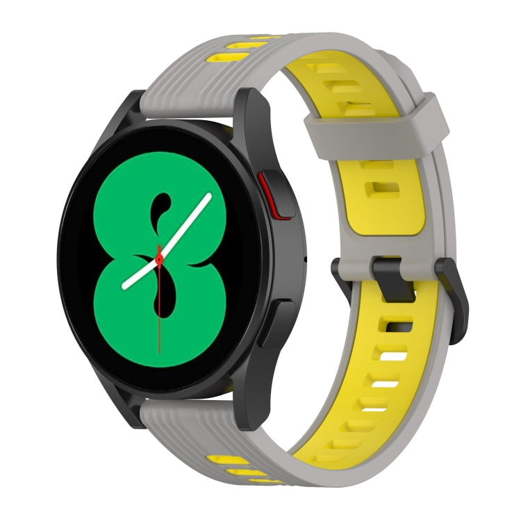For Samsung Galaxy Watch 5 44mm 20mm Two-color Stripe Silicone Watch Band