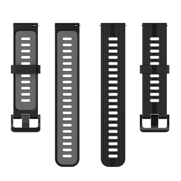 For Samsung Galaxy Watch 5 44mm 20mm Two-color Stripe Silicone Watch Band