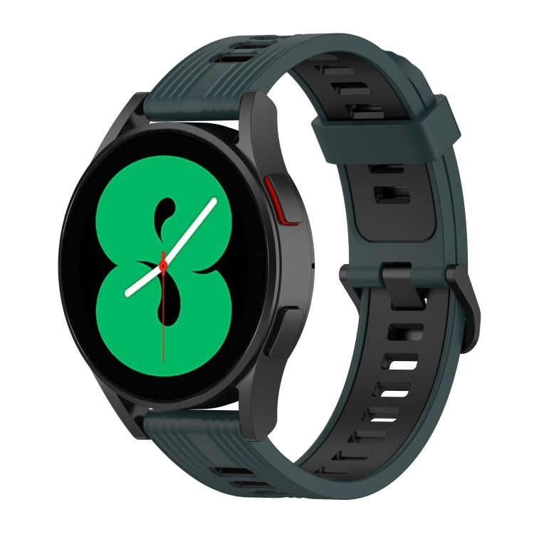 For Samsung Galaxy Watch 5 44mm 20mm Two-color Stripe Silicone Watch Band