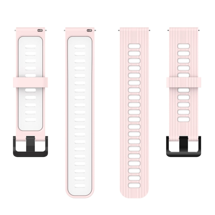 For Samsung Galaxy Watch 5 Pro 45mm 20mm Two-color Stripe Silicone Watch Band