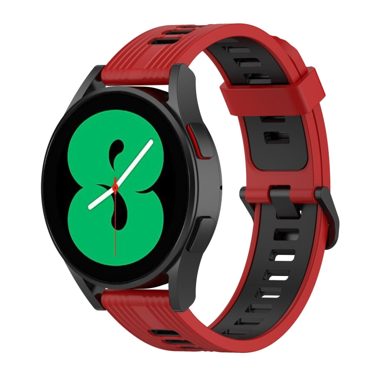 For Samsung Galaxy Watch 5 Pro 45mm 20mm Two-color Stripe Silicone Watch Band