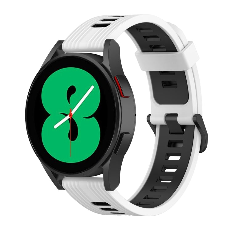 For Samsung Galaxy Watch 5 Pro 45mm 20mm Two-color Stripe Silicone Watch Band