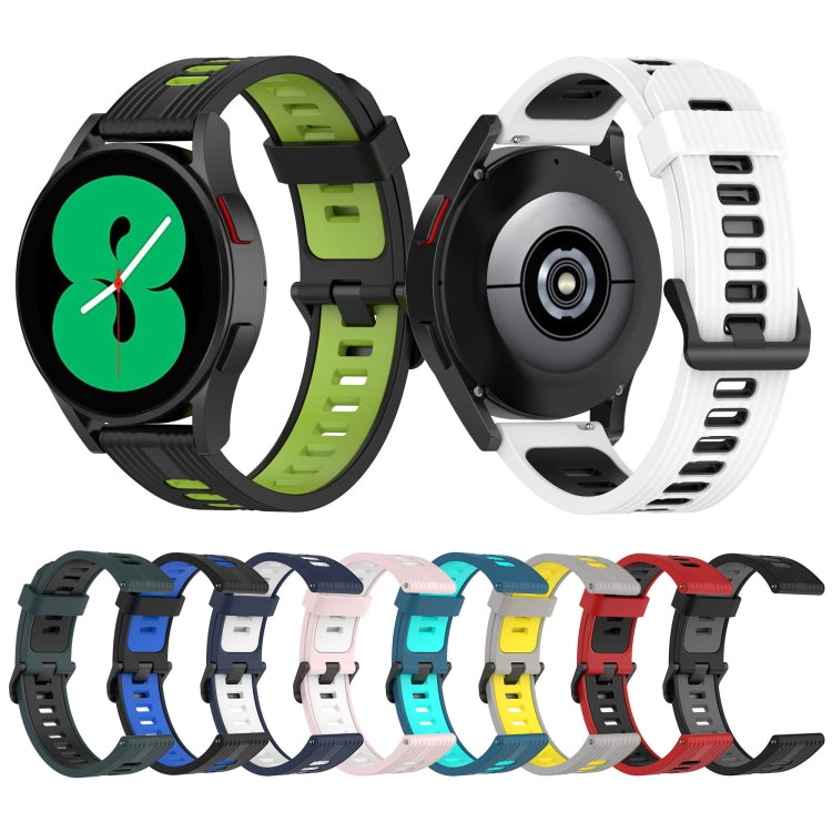 For Samsung Galaxy Watch 5 Pro 45mm 20mm Two-color Stripe Silicone Watch Band