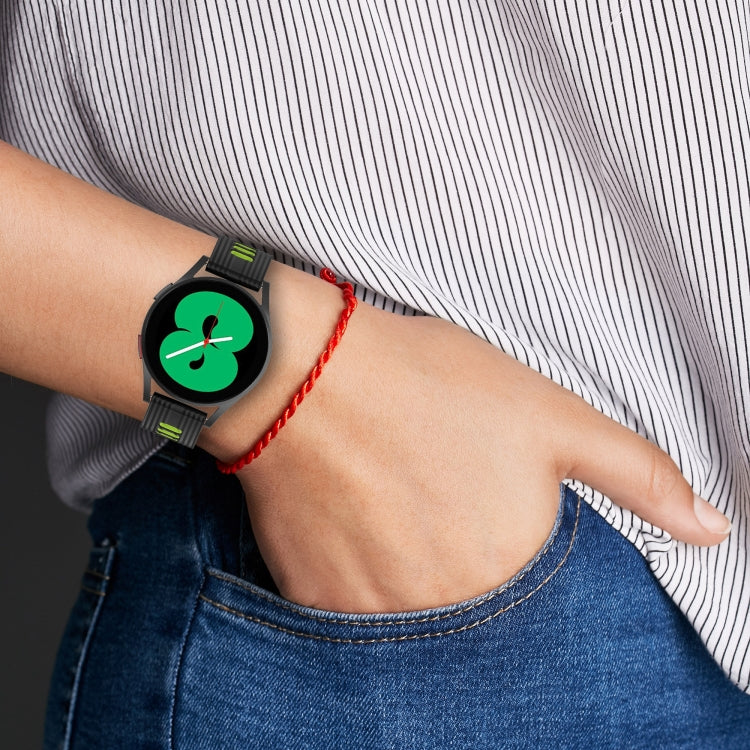 For Samsung Galaxy Watch 5 Pro 45mm 20mm Two-color Stripe Silicone Watch Band