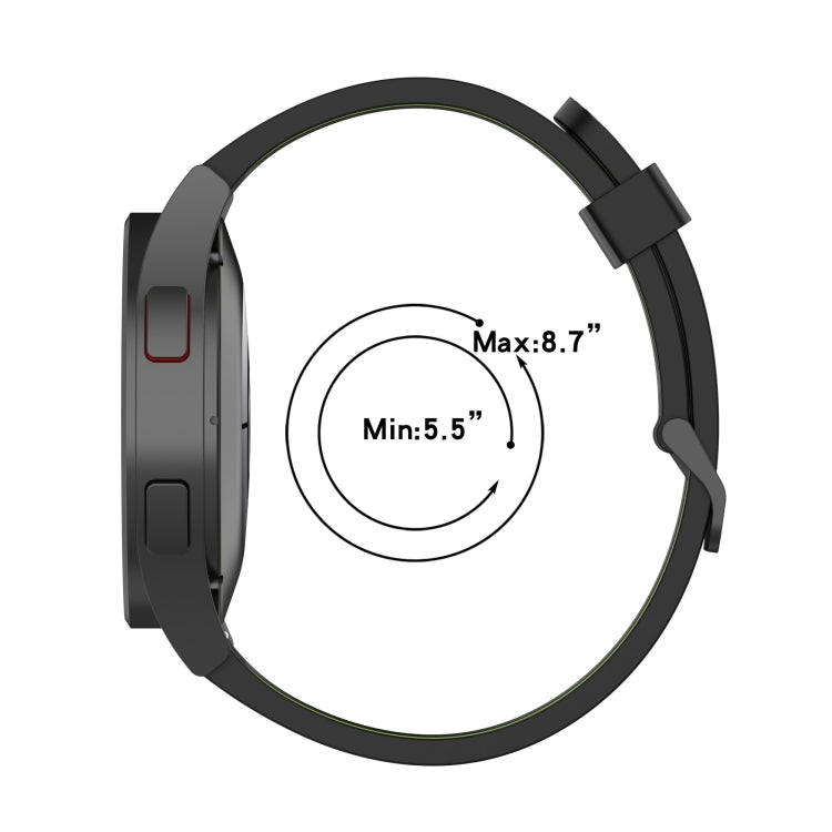 For Samsung Galaxy Watch 5 Pro 45mm 20mm Two-color Stripe Silicone Watch Band