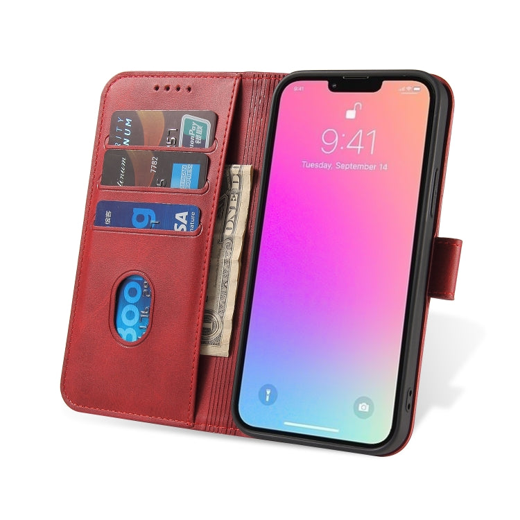 For iPhone 14 Calf Texture Buckle Flip Leather Phone Case
