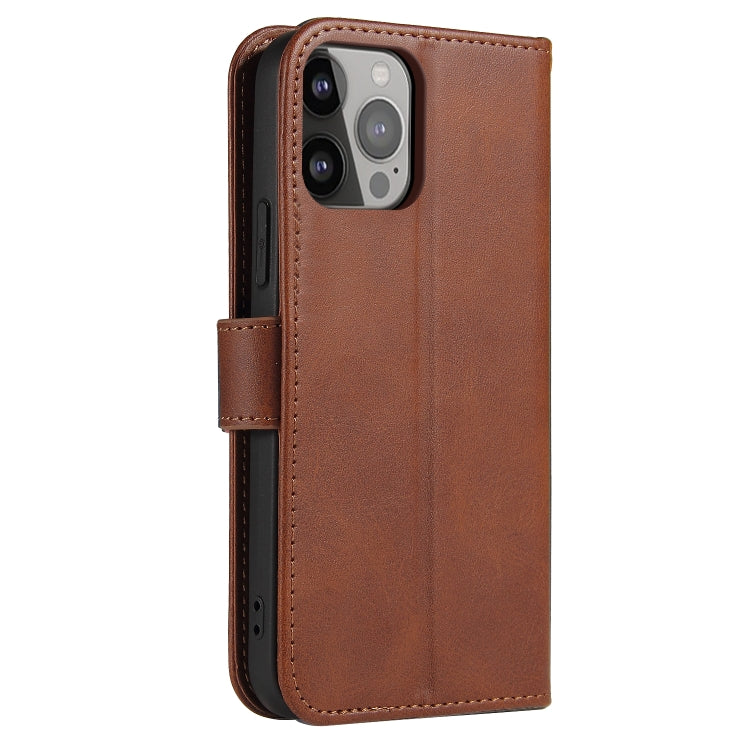 For iPhone 14 Calf Texture Buckle Flip Leather Phone Case
