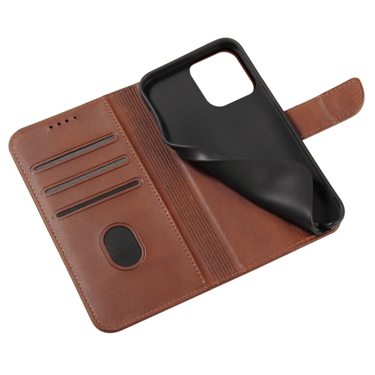 For iPhone 14 Calf Texture Buckle Flip Leather Phone Case