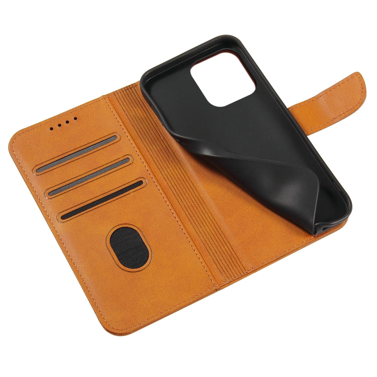 For iPhone 14 Plus Calf Texture Buckle Flip Leather Phone Case