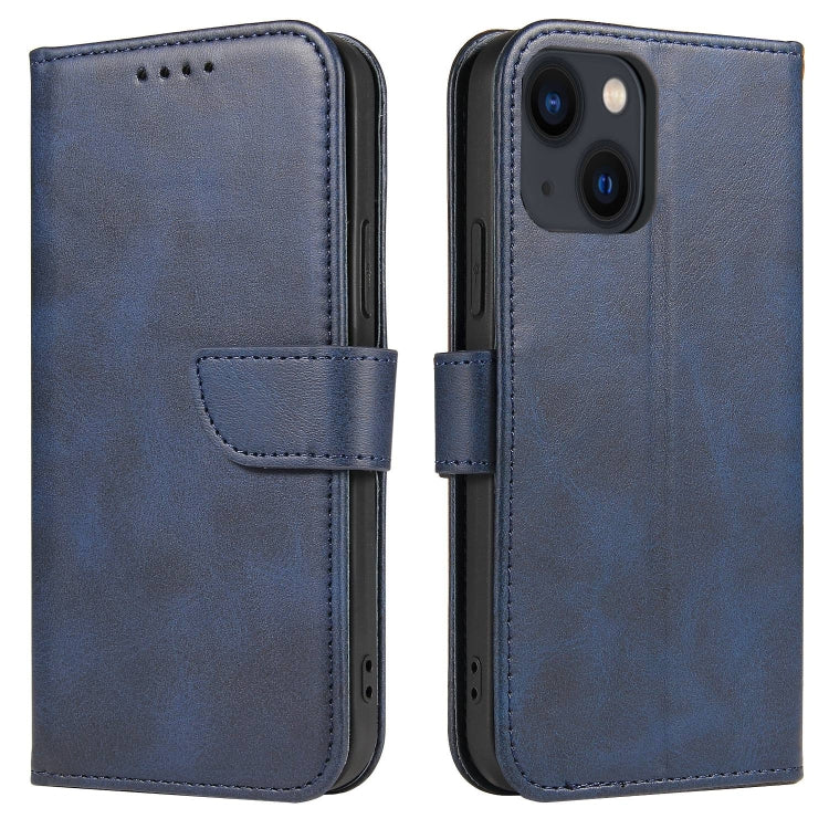 For iPhone 14 Plus Calf Texture Buckle Flip Leather Phone Case