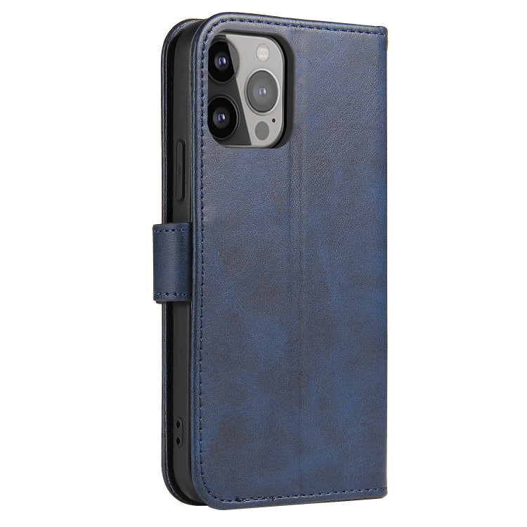For iPhone 14 Plus Calf Texture Buckle Flip Leather Phone Case