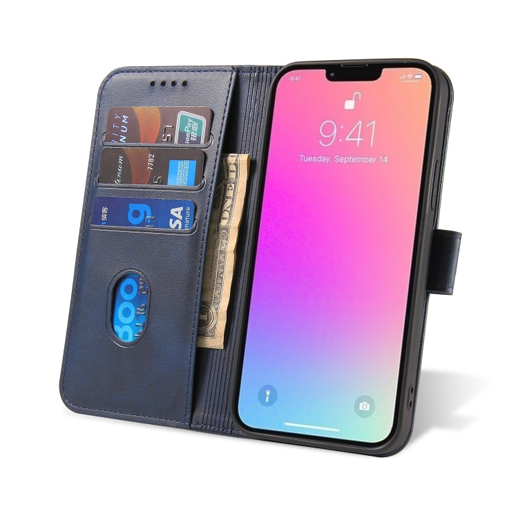 For iPhone 14 Plus Calf Texture Buckle Flip Leather Phone Case