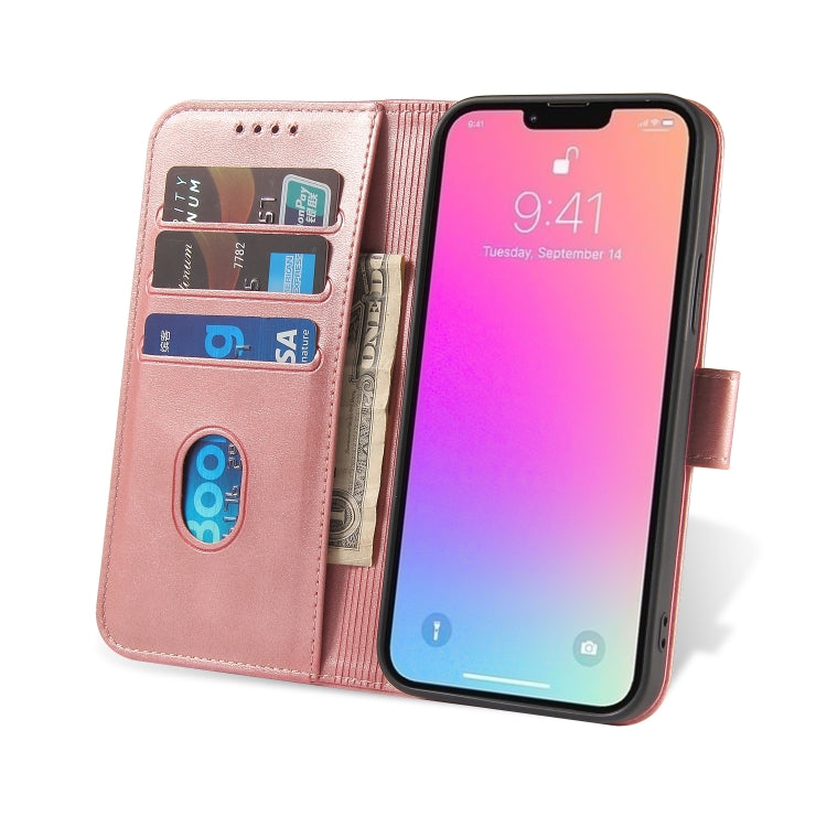 For iPhone 14 Plus Calf Texture Buckle Flip Leather Phone Case