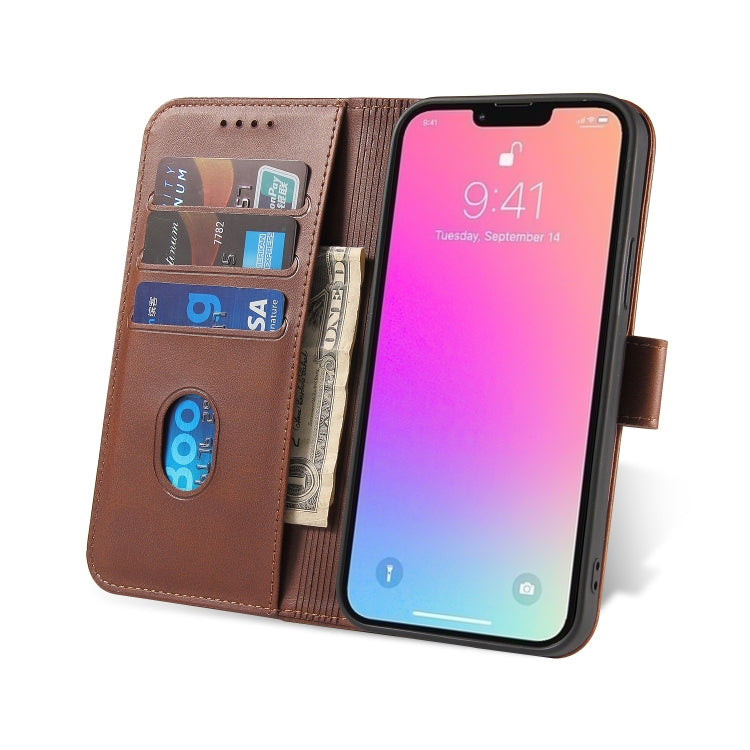 For iPhone 14 Pro Calf Texture Buckle Flip Leather Phone Case