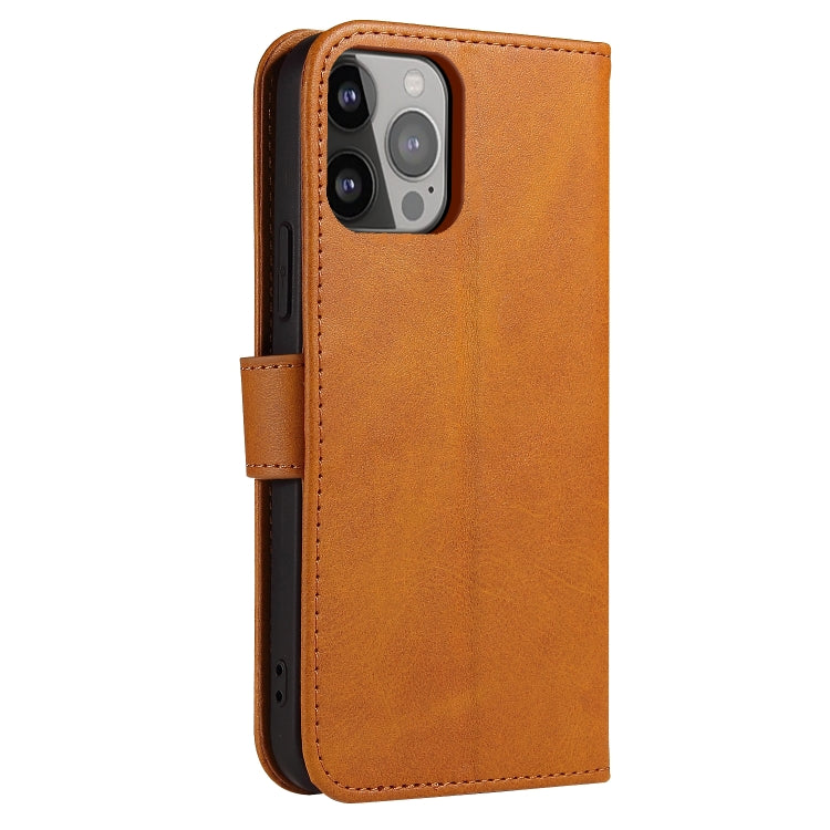 For iPhone 14 Pro Max Calf Texture Buckle Flip Leather Phone Case