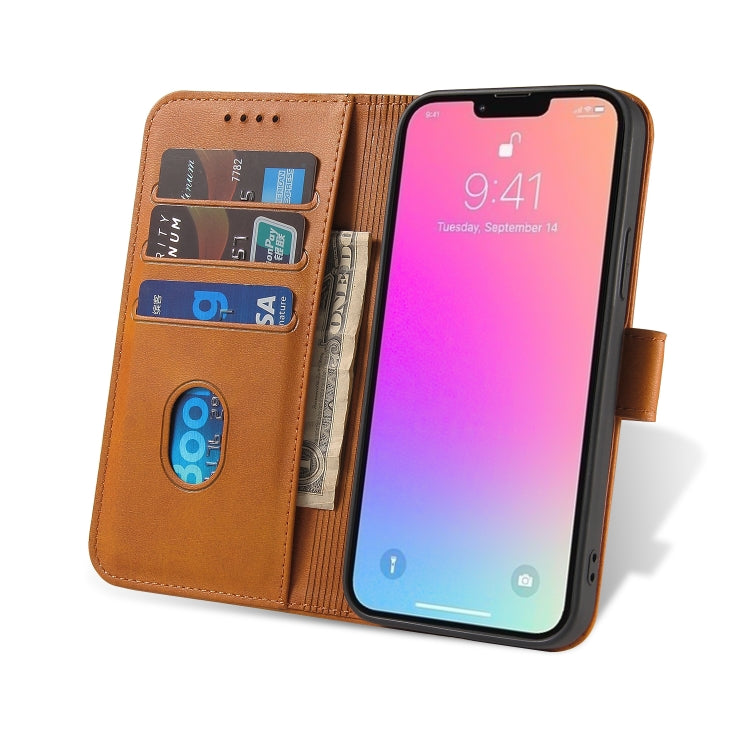 For iPhone 14 Pro Max Calf Texture Buckle Flip Leather Phone Case