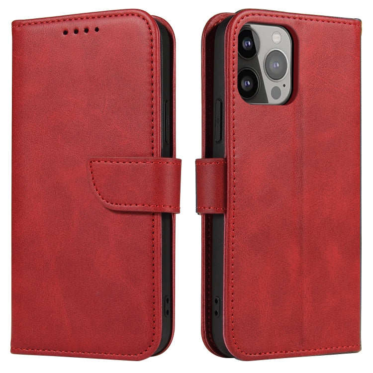 For iPhone 14 Pro Max Calf Texture Buckle Flip Leather Phone Case