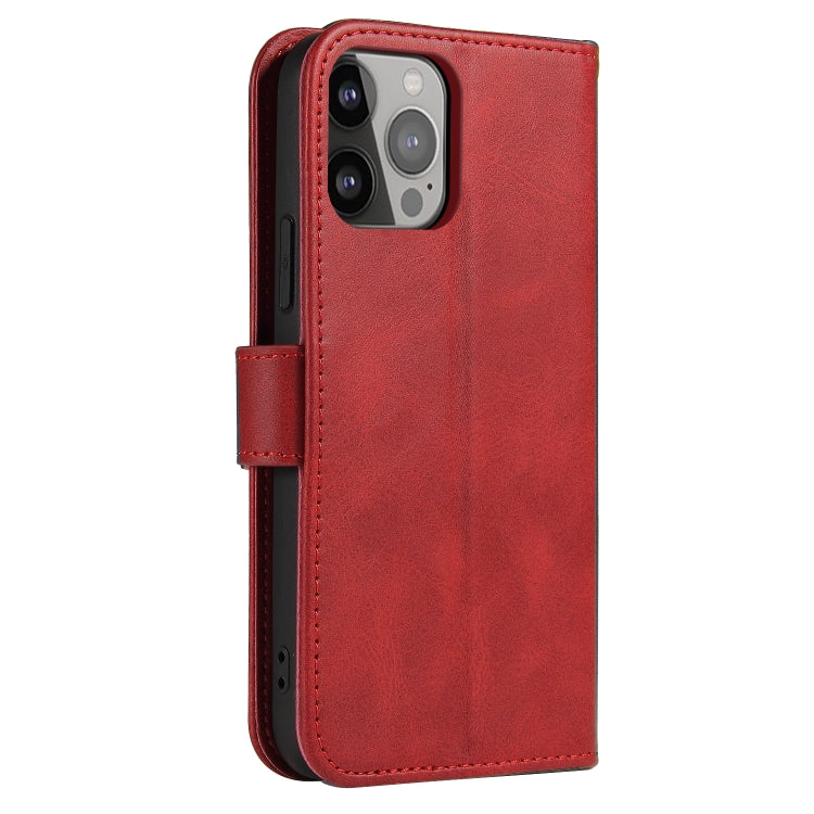 For iPhone 14 Pro Max Calf Texture Buckle Flip Leather Phone Case