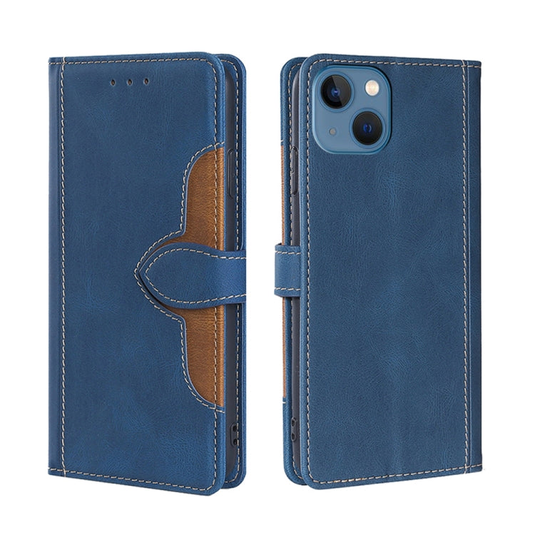For iPhone 14 Plus Skin Feel Magnetic Buckle Leather Phone Case
