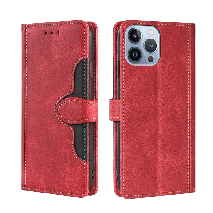 For iPhone 14 Pro Skin Feel Magnetic Buckle Leather Phone Case