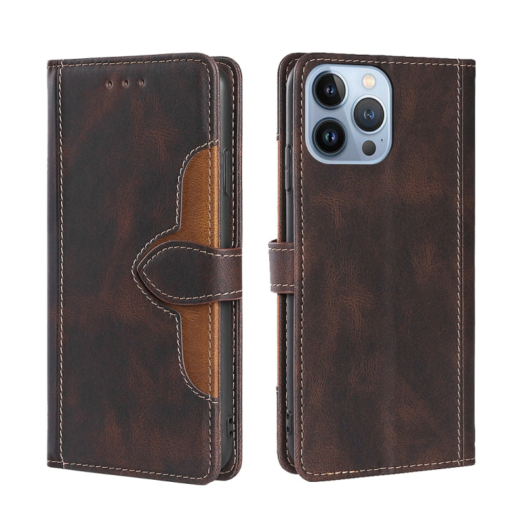 For iPhone 14 Pro Skin Feel Magnetic Buckle Leather Phone Case