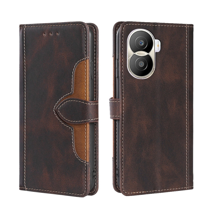 For Honor X40i Skin Feel Magnetic Buckle Leather Phone Case