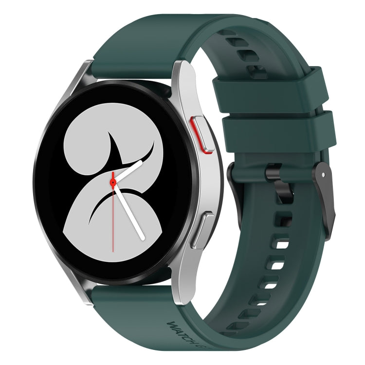 For Samsung Galaxy Watch 5 40mm 20mm Black Buckle Step Silicone Watch Band