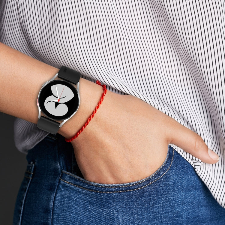 For Samsung Galaxy Watch 5 40mm 20mm Black Buckle Step Silicone Watch Band