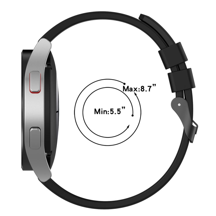 For Samsung Galaxy Watch 5 40mm 20mm Black Buckle Step Silicone Watch Band