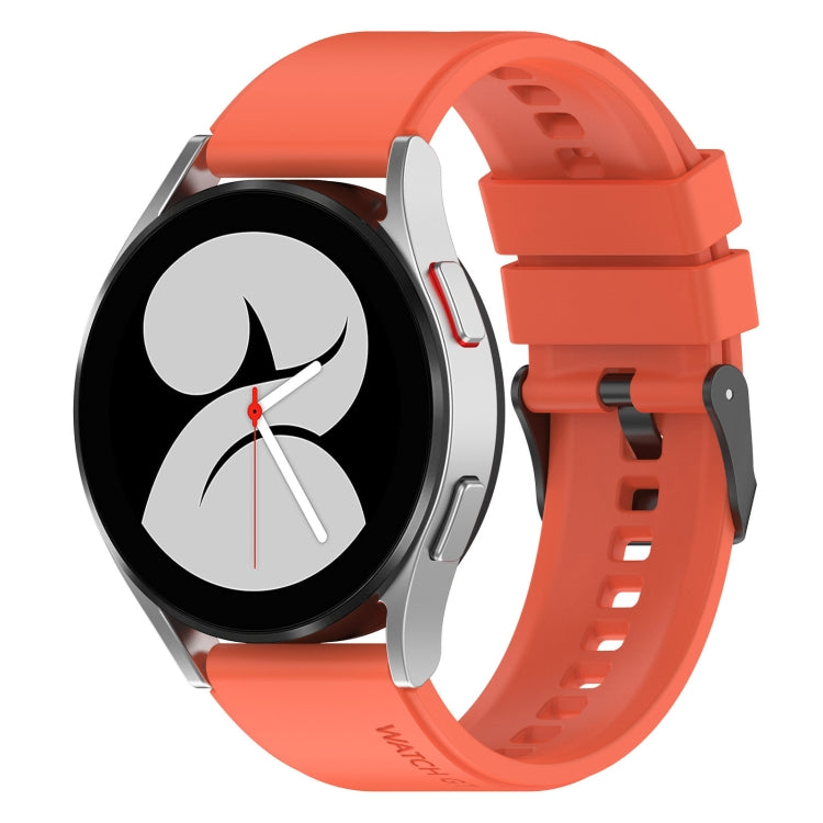 For Samsung Galaxy Watch 5 44mm 20mm Black Buckle Step Silicone Watch Band