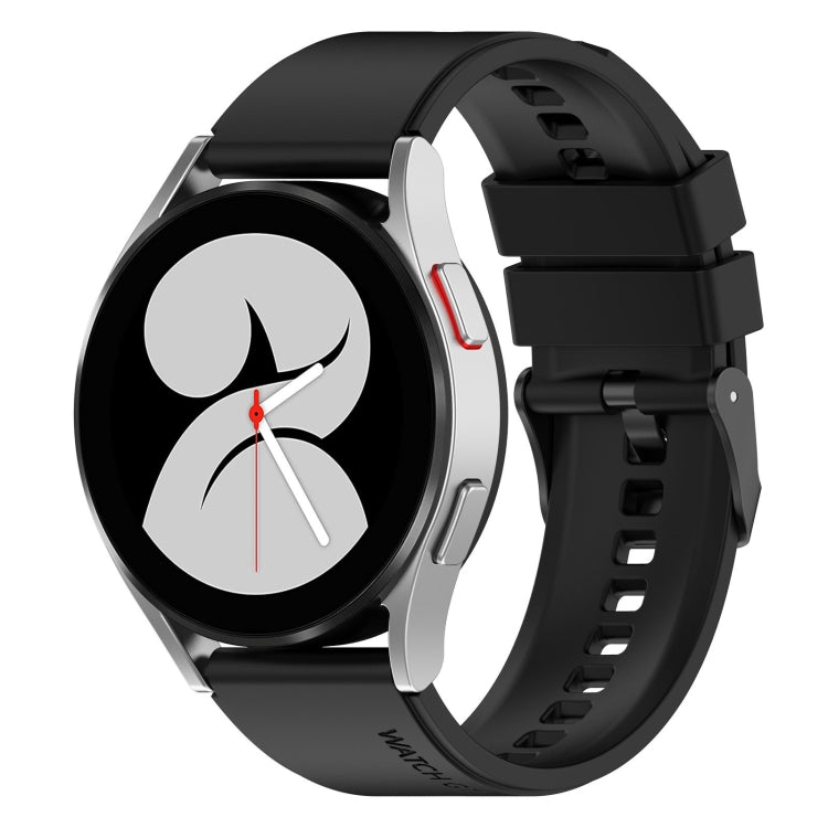 For Samsung Galaxy Watch 5 44mm 20mm Black Buckle Step Silicone Watch Band