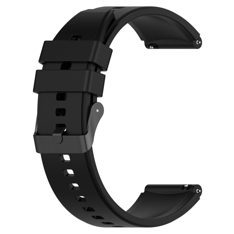 For Samsung Galaxy Watch 5 44mm 20mm Black Buckle Step Silicone Watch Band