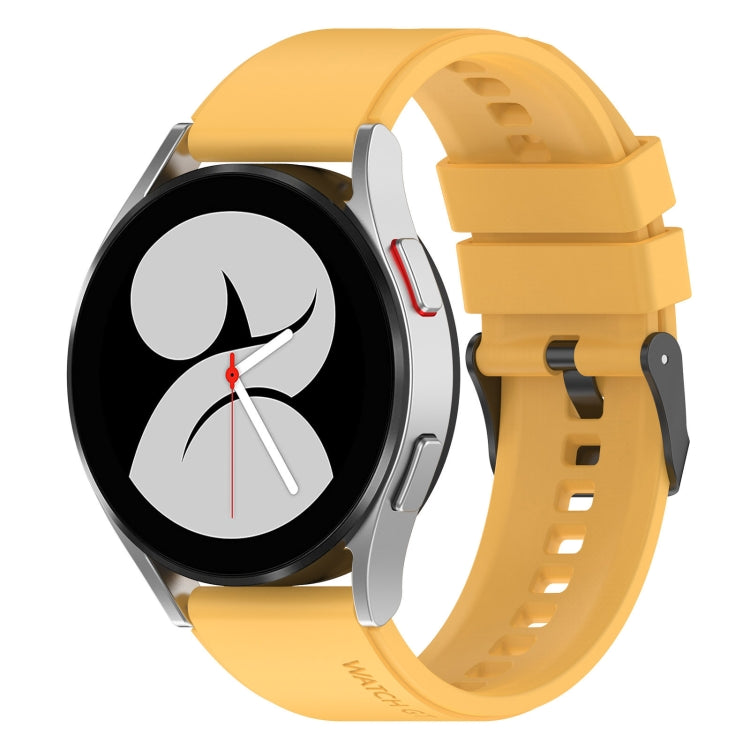For Samsung Galaxy Watch 5 44mm 20mm Black Buckle Step Silicone Watch Band