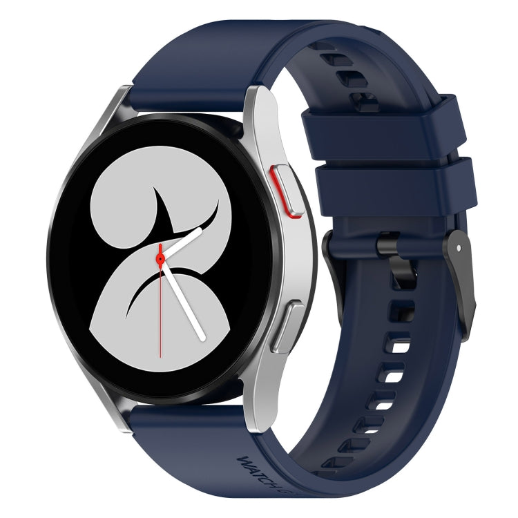 For Samsung Galaxy Watch 5 44mm 20mm Black Buckle Step Silicone Watch Band
