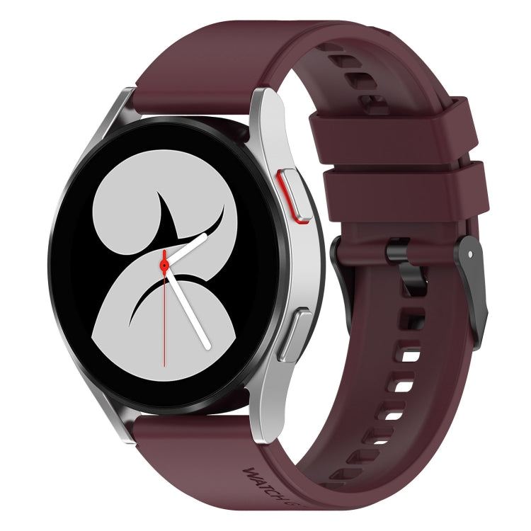 For Samsung Galaxy Watch 5 44mm 20mm Black Buckle Step Silicone Watch Band