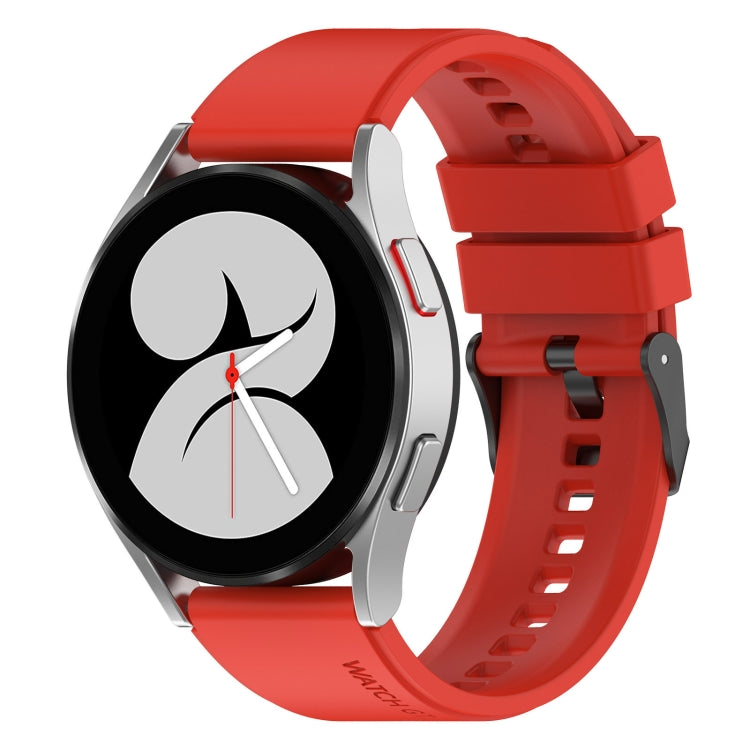 For Samsung Galaxy Watch 5 44mm 20mm Black Buckle Step Silicone Watch Band