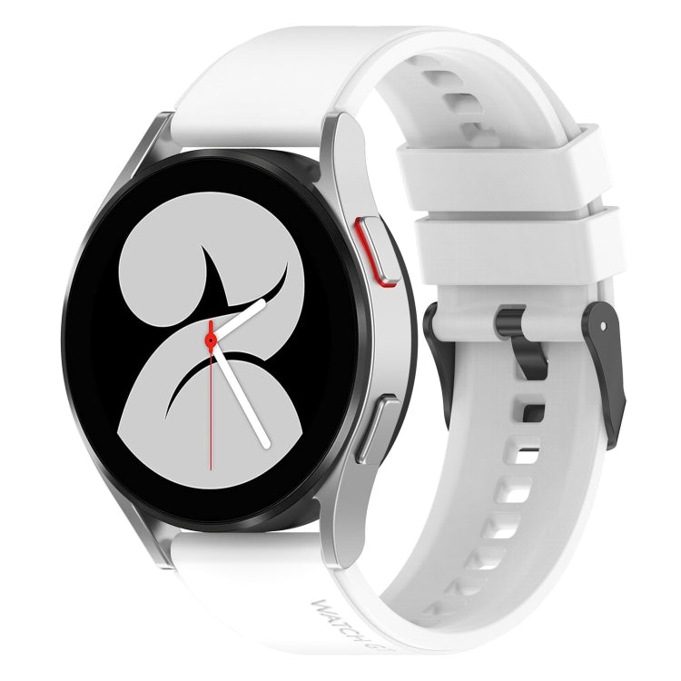 For Samsung Galaxy Watch 5 Pro 45mm 20mm Black Buckle Step Silicone Watch Band