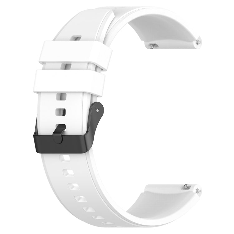 For Samsung Galaxy Watch 5 Pro 45mm 20mm Black Buckle Step Silicone Watch Band